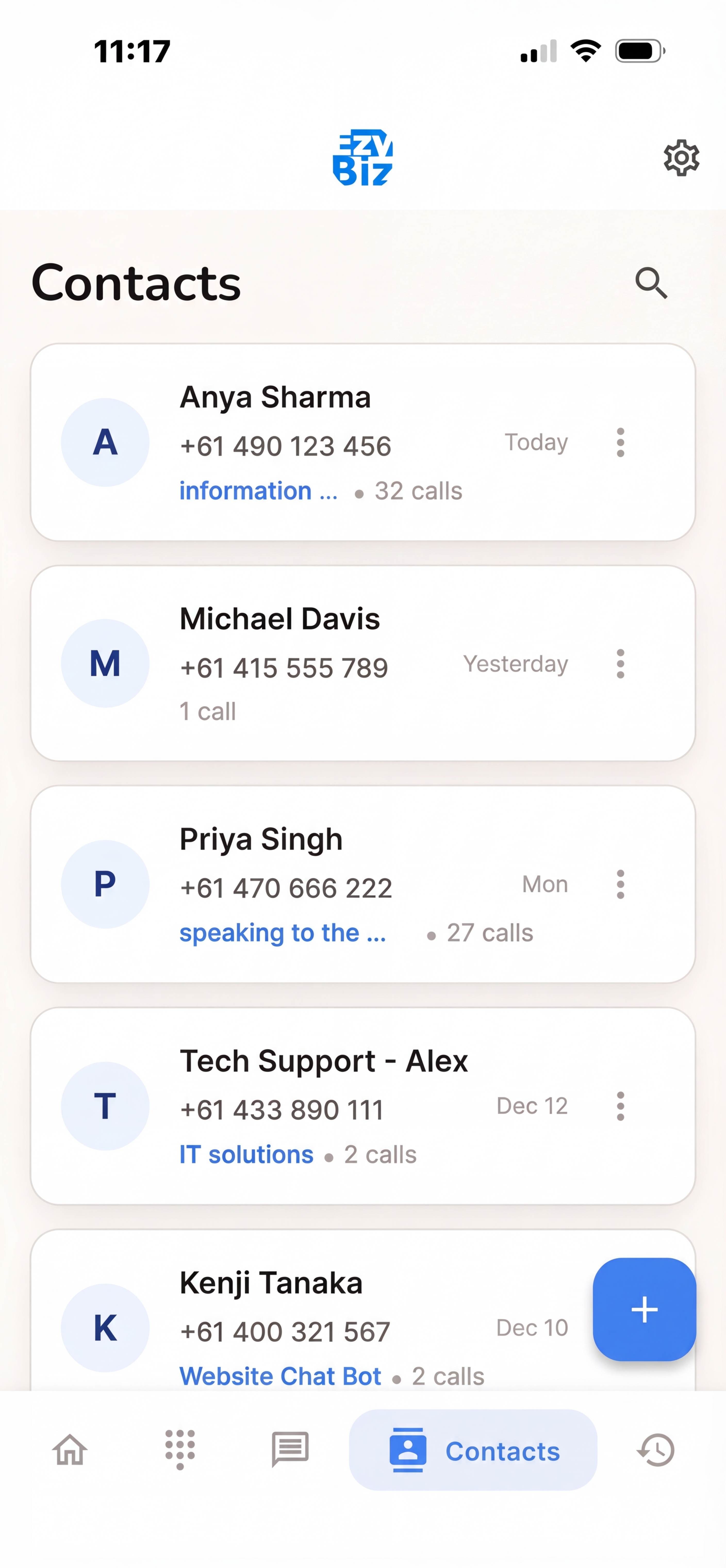 EzyBiz Contacts - Business Contact Management